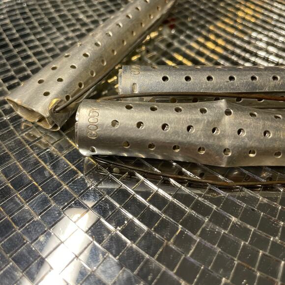 3 Antique Aluminum Hair Curlers Goody Curl Clip - Picture 6 of 8
